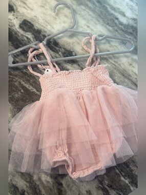 Angel Dear Pink Tulle Ruffle Romper Dress